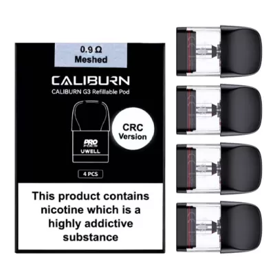 CALIBURN G3 REFILLABLE POD 0.9 OHM MESHED PACK OF 4