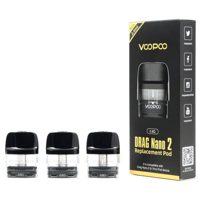 VOOPOO DRAG NANO 2 REPLACEMENT POD 2ML 0.8 OHM PACK